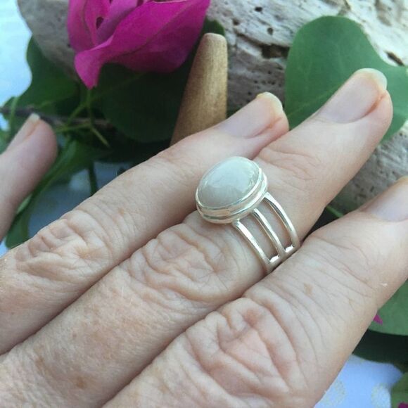 Natural Pink Morganite Sterling Silver Ring Size 7 - Picture 7 of 7